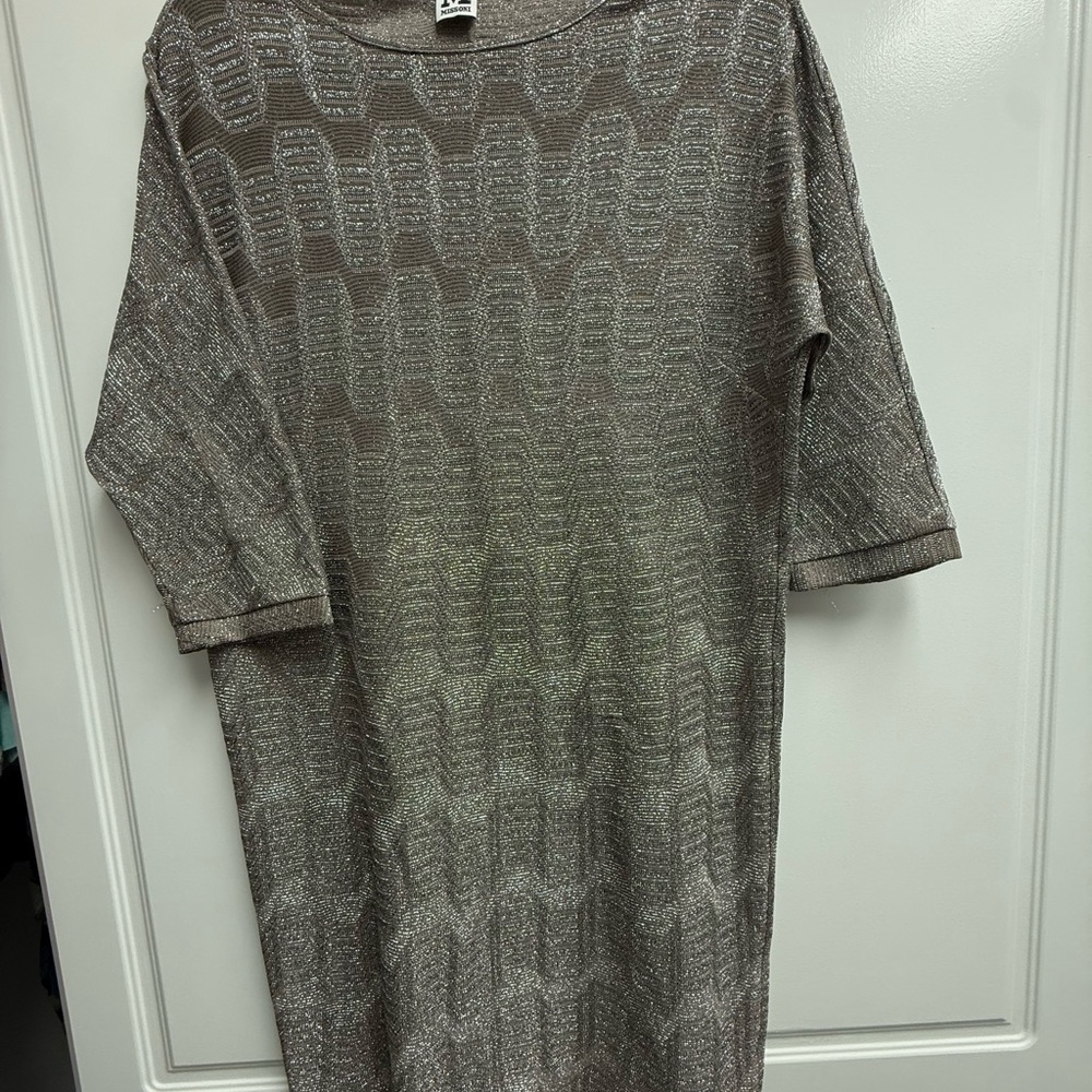 Missoni Shimmering Silver Long Sleeve Dress